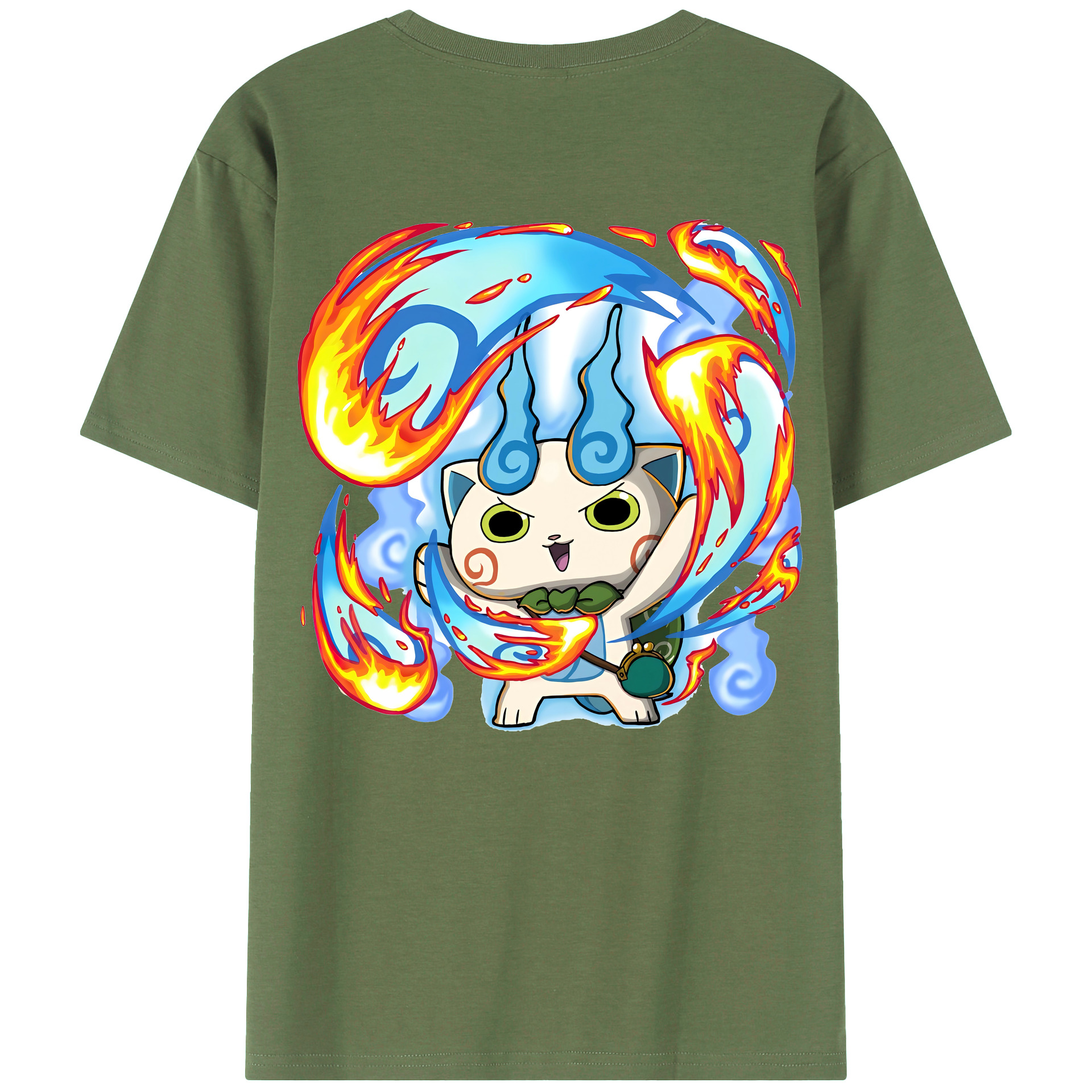 （画像用） 妖怪ウォッチ Yo-kai Watch 綿100％ メンズ半袖Tシャツ（バックプリント） 通気性